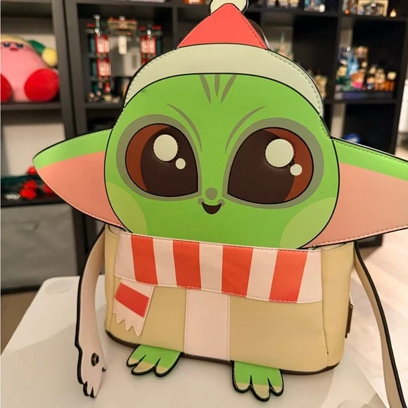 Loungefly Star Wars The Mandalorian The Child with Mug Holiday Mini Backpack - Picture 8 of 10